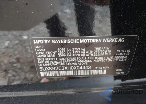 2017 BMW X5 Sdrive35I from USA, damaged, VIN 5UXKR2C3XH0X04443